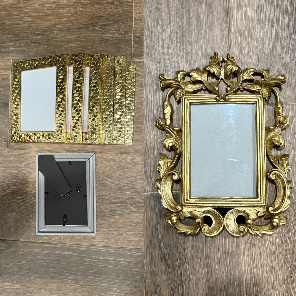 Gold and Silver Picture Frames Set